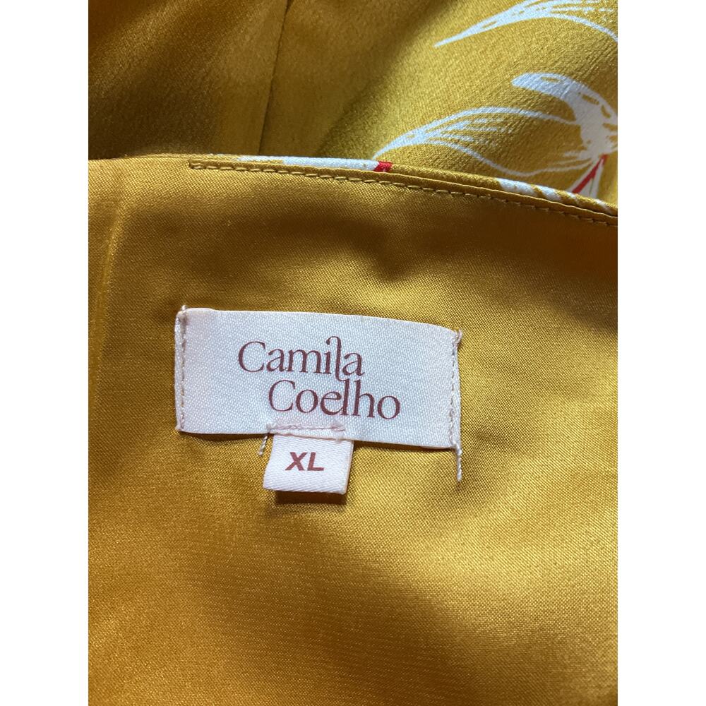 Camila Coelho 'Antonia' Gold Mockneck Mini Dress Size XL - Picture 4 of 5